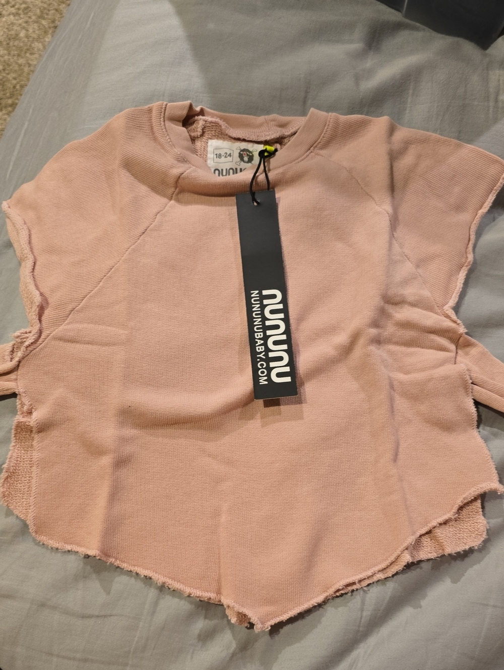 nununu Dusty Pink Raw-Edge Crop Top